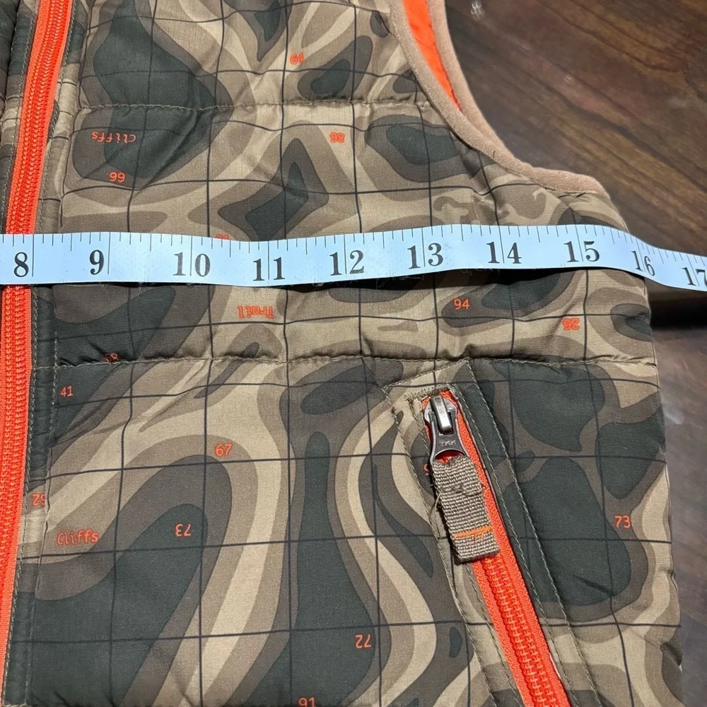 Gap Boys Small Green Orange Topographic Map Print Puffer Vest